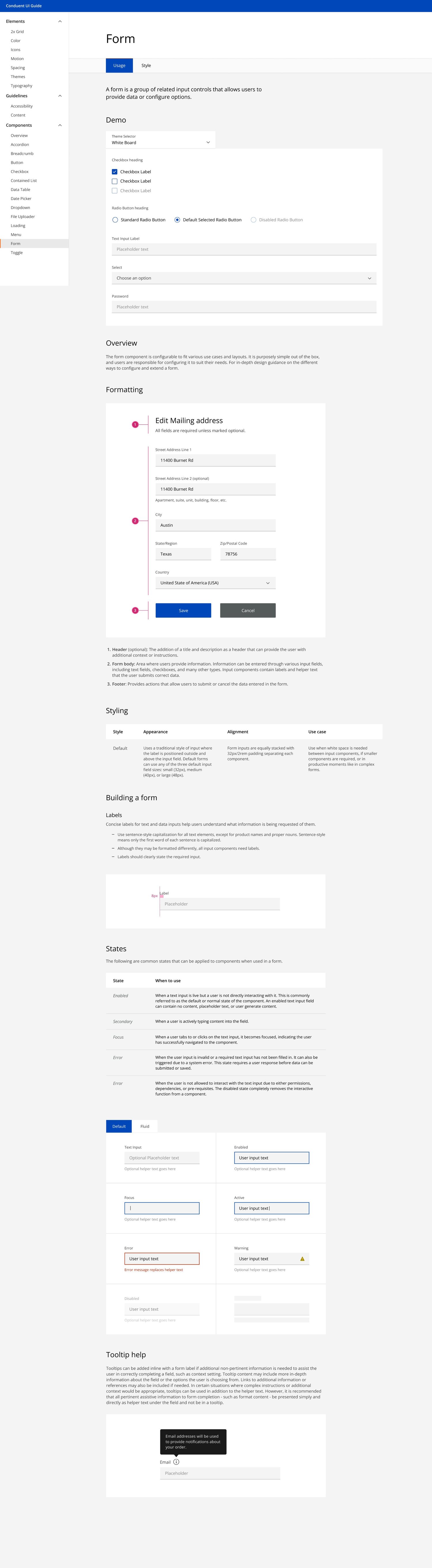 Form anatomy and states
